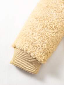 SHEIN 男小童卡通刺繡絨毛運動衫&圍巾