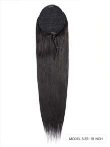 Straight Drawstring Ponytail Human Hair Extension Natural Black Color 12-26 Inchres Remy Human Hair Extension Top Quality Ponytail Extension For Women Daily Use Human Hair Extensions