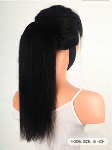 Straight Drawstring Ponytail Human Hair Extension Natural Black Color 12-26 Inchres Remy Human Hair Extension Top Quality Ponytail Extension For Women Daily Use Human Hair Extensions