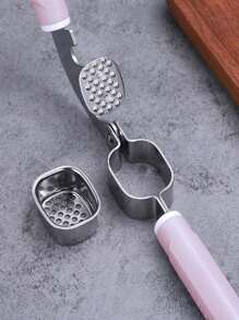 1pc Multifunction Garlic Press, Pink Garlic Grater For Kitchen