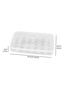 SHEIN Basic living 1 caja de almacenamiento de huevos transparente de 30 rejillas, dispensador de caja de almacenamiento de huevos transparente, soporte de plástico para huevos para refrigerador - Blanco - Ver 8