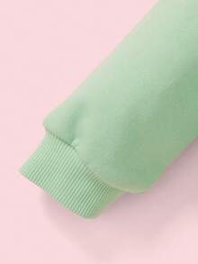 SHEIN 女婴卡通图案卫衣 - 薄荷綠 - 查看 3