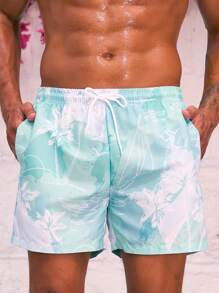 Surfspeed 男士熱帶圖案腰部抽繩泳褲 - 彩色 - 查看 5