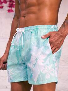Surfspeed 男士熱帶圖案腰部抽繩泳褲 - 彩色 - 查看 6