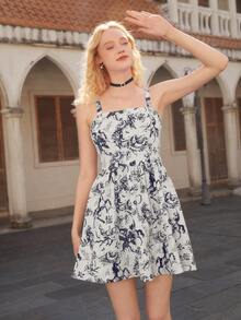 SHEIN MOD Đồ họa Hình Váy Dây - Nhiều màu - Xem 4