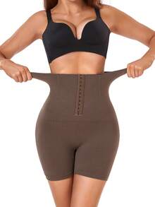 高腰塑形短褲 - 棕色 - 查看 6