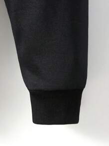 Baby Boy Black Thickened Classic Bottoms For Autumn And Winter