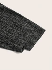 Flirla Plus Two Tone 2 In 1 Tee Graphic Tees Women Tops - Grey - View 3