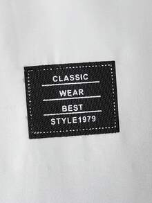 Manfinity RebelGame Nam Bóng Chi tiết Patched thư Dây rút áo có mũ Áo khoác - Xanh và trắng - Xem 4