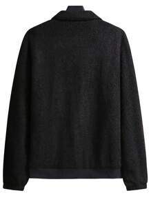 Manfinity Homme Lỏng lẻo phù hợp Nam Túi có nắp Áo Teddy Jackets - màu đen - Xem 2