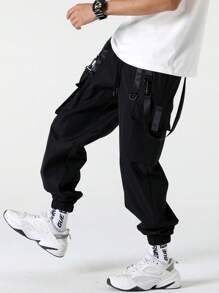 Manfinity EMRG Nam Túi có nắp Quần Cargo - màu đen - Xem 3