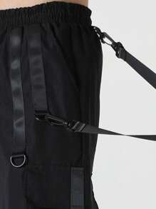 Manfinity EMRG Nam Túi có nắp Quần Cargo - màu đen - Xem 7