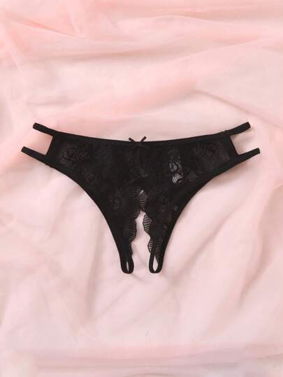 Bloemen Kanten Crotchless Slipje Lingerie view 3