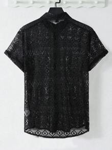 VENTUSAIL Camisa de hombre calada - Negro - Ver 2
