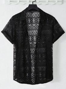 VENTUSAIL Camisa de hombre calada - Negro - Ver 6