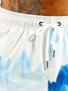 Surfspeed 男士山圖案腰部抽繩泳褲 - 彩色 - 查看 3