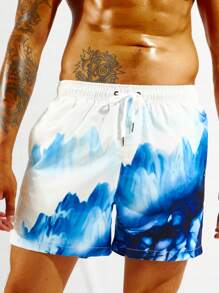 Surfspeed 男士山圖案腰部抽繩泳褲 - 彩色 - 查看 4