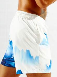 Surfspeed 男士山圖案腰部抽繩泳褲 - 彩色 - 查看 6