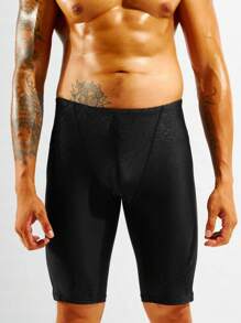 Manfinity Hombres Jammers de natación unicolor - Negro - Ver 1