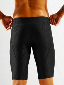 Manfinity Hombres Jammers de natación unicolor - Negro - Ver 2