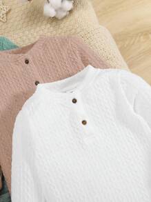 SHEIN 男嬰3入組半排扣連身背心 - 彩色 - 查看 3