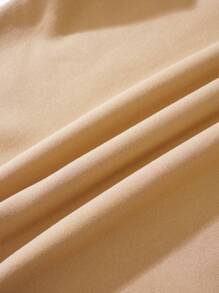 Manfinity Dauomo 男士卡通和字母圖案加絨內裏運動衫 - 卡其色 - 查看 3