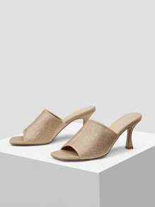 MOTF PREMIUM RHINESTONE HEELED MULES - Apricot - View 3