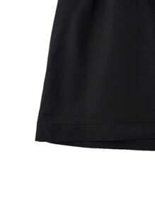 SHEIN Unity Plus Button Detail Shorts - Black - View 3