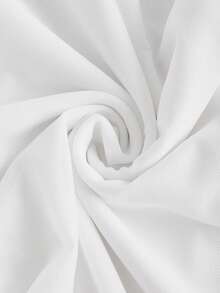 SHEINNeu 性感不對稱 露背 繫帶 荷葉邊純色女士連衣裙 - 白色 - 查看 3