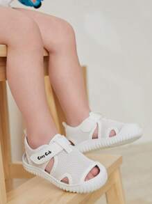 Cozy Pixies 男嬰字母圖案網眼透氣涼鞋 - 白色 - 查看 3