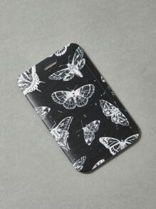 ROMWE Goth 1 件蝴蝶印花办公卡片盒带挂绳，学校