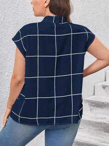 SHEIN Clasi 大碼格紋印花蝙蝠袖襯衫 - 彩色 - 查看 2