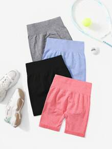 Easithlete 4pcs Seamless High Stretch Sports Shorts - Multicolor - View 2