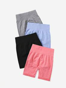 Easithlete 4pcs Seamless High Stretch Sports Shorts - Multicolor - View 3