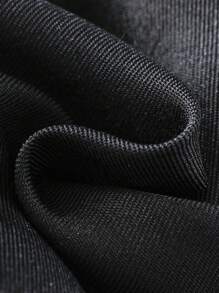 SHEIN Glamorique Kids 女小童荷葉邊網紗層疊下擺連衣裙 - 黑色 - 查看 4