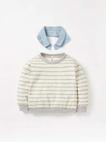 Cozy Pixies Bébé Fille Pantalon & Sweat-shirt À Rayures À Col Contrastant - Multicolore - Voir 3