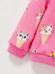 Baby Girl Cartoon Graphic Sweatshirt & Mesh Skirt - Multicolor - View 7