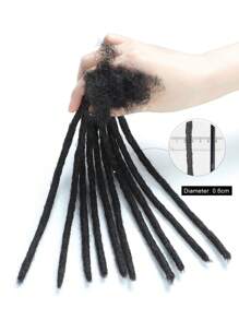 0.6 Cm Thickness Options 8-14 Inch 10 Strands 100% Real Human Hair Dreadlock Extensions For Man/Women Hair Extensions - SNatural - View 3