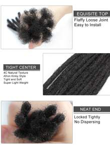 0.6 Cm Thickness Options 8-14 Inch 10 Strands 100% Real Human Hair Dreadlock Extensions For Man/Women Hair Extensions - SNatural - View 5