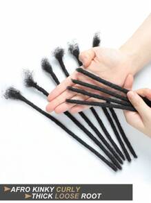 0.6 Cm Thickness Options 8-14 Inch 10 Strands 100% Real Human Hair Dreadlock Extensions For Man/Women Hair Extensions - SNatural - View 6