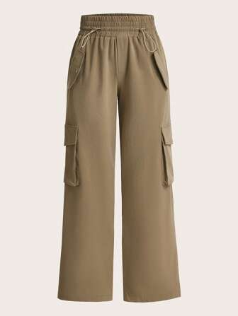 SHEINNeu 側翻蓋口袋工裝褲