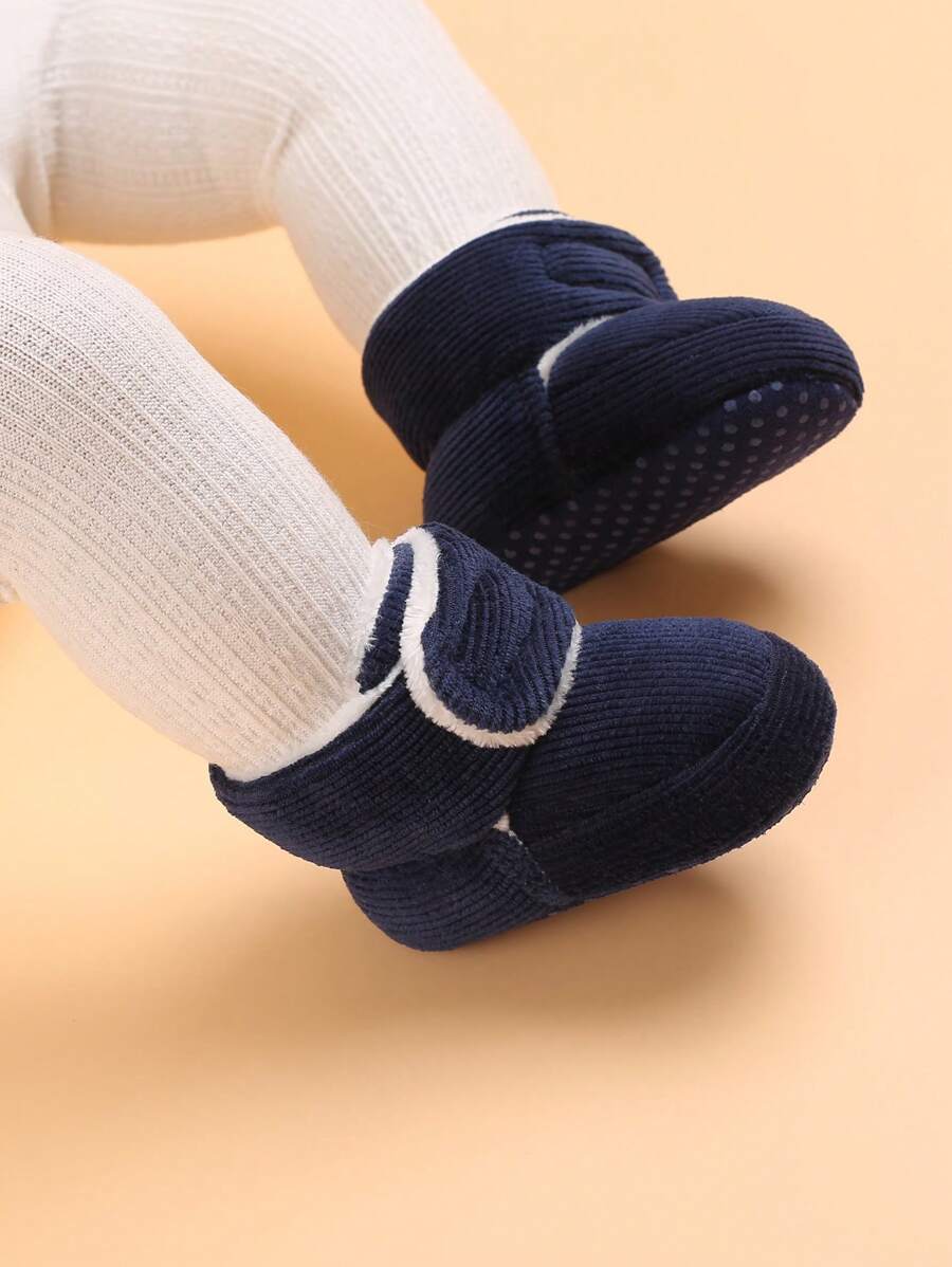 Infant Plush Lined Buckle Boots, Infant Toddler Winter Shoes - Blue - View 1