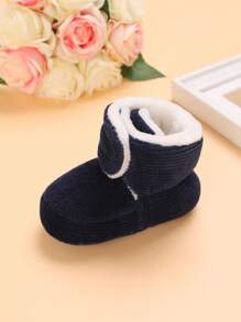 Infant Plush Lined Buckle Boots, Infant Toddler Winter Shoes - Blue - View 3