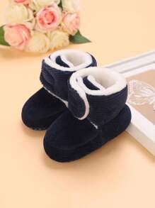 Infant Plush Lined Buckle Boots, Infant Toddler Winter Shoes - Blue - View 4