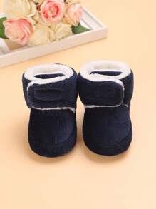 Infant Plush Lined Buckle Boots, Infant Toddler Winter Shoes - Blue - View 6