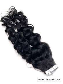 20pcs#1 Water Wave Skin Weft Tape In Hair Remy Hair Natural Invisible PU Tape In Human Hair Extensions 50g Hair Extensions - S1 - View 2