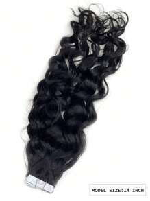 20pcs#1 Water Wave Skin Weft Tape In Hair Remy Hair Natural Invisible PU Tape In Human Hair Extensions 50g Hair Extensions - S1 - View 6