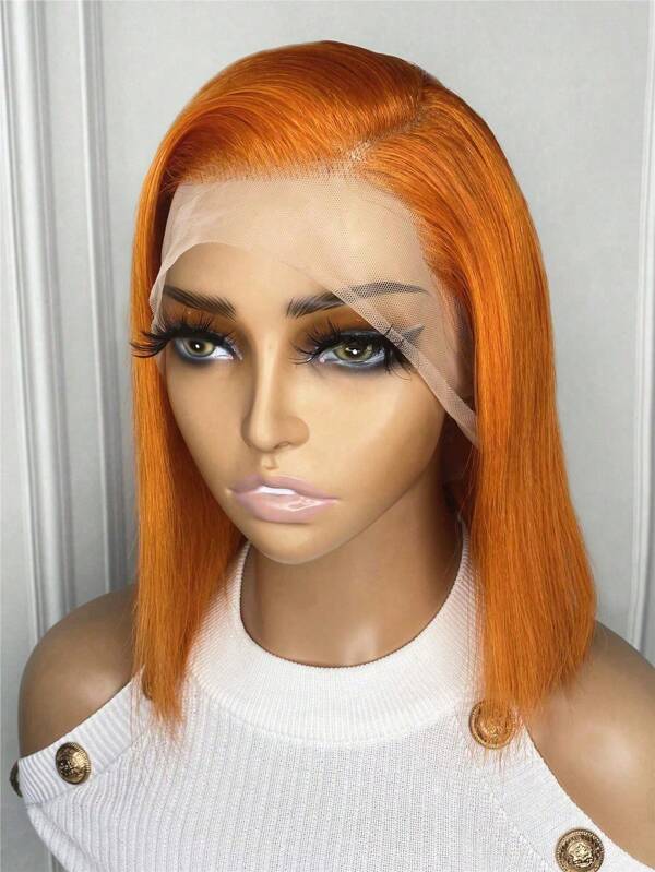 13 X 4 Lace Front Short Straight Colored Human Hair Wig SHEIN USA