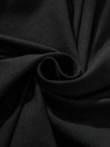 ROMWE MEN Street Life 男士字母圖案T恤 - 黑色 - 查看 6