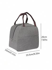 1 pieza bolsa de almacenamiento de cocina, bolsa de almuerzo con aislamiento de alimentos de doble asa de color sólido neutro para exteriores - Gris - Ver 6
